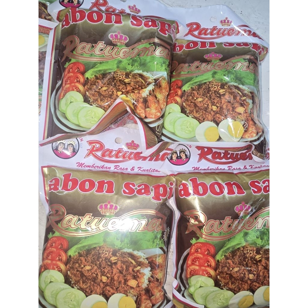 

abon sapi ratu emas kemasan plastik