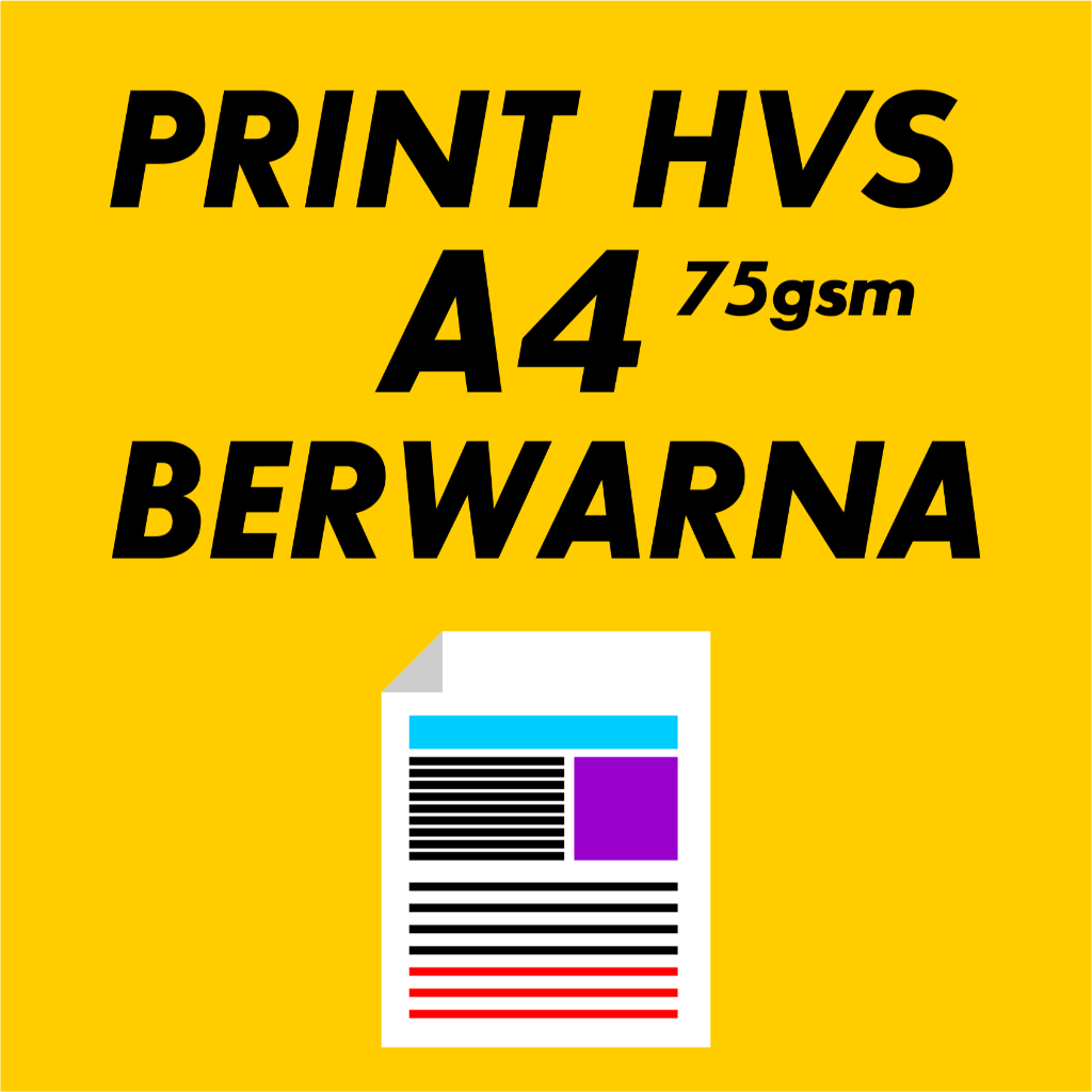 

PRINT HVS 70gsm, A4, F4, A3 Berwarna dan Hitam Putih Murah