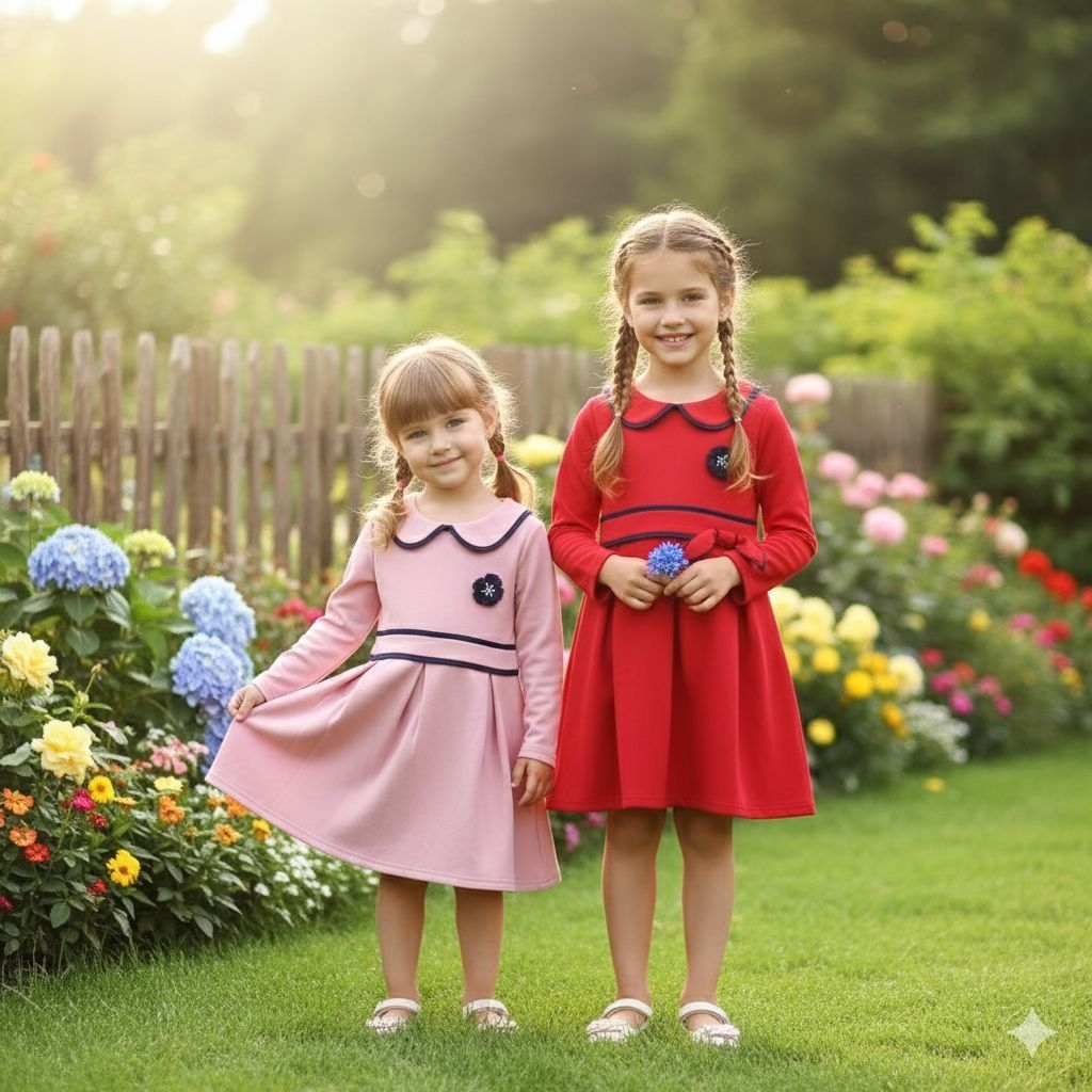 Dress Anak Import Flower babydoll dress / dress lengan panjang