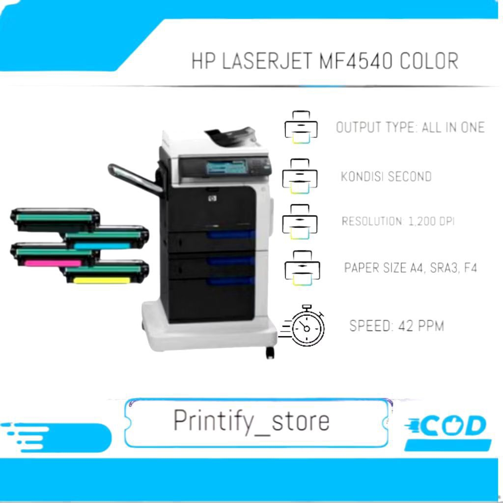 Printer hp color laserjet CM4540 mfp printer potocopy Print, Scan, Copy A4,F4