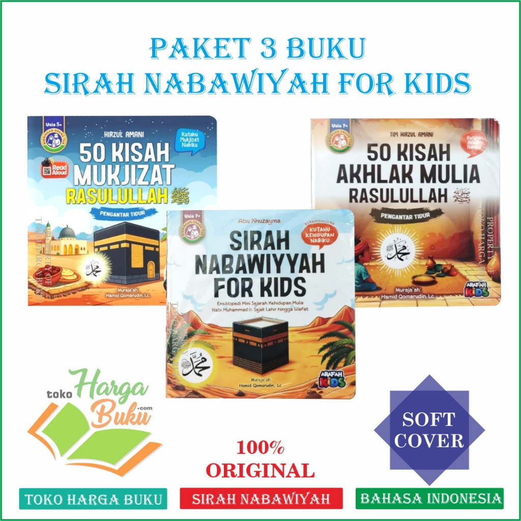 Foto Paket 3 Buku Sirah Nabawiyah for Kids 50 Kisah Akhlak Mulia dan 50 Kisah Mukjizat Rasulullah  Buku Anak Full Color - Arafah Kids