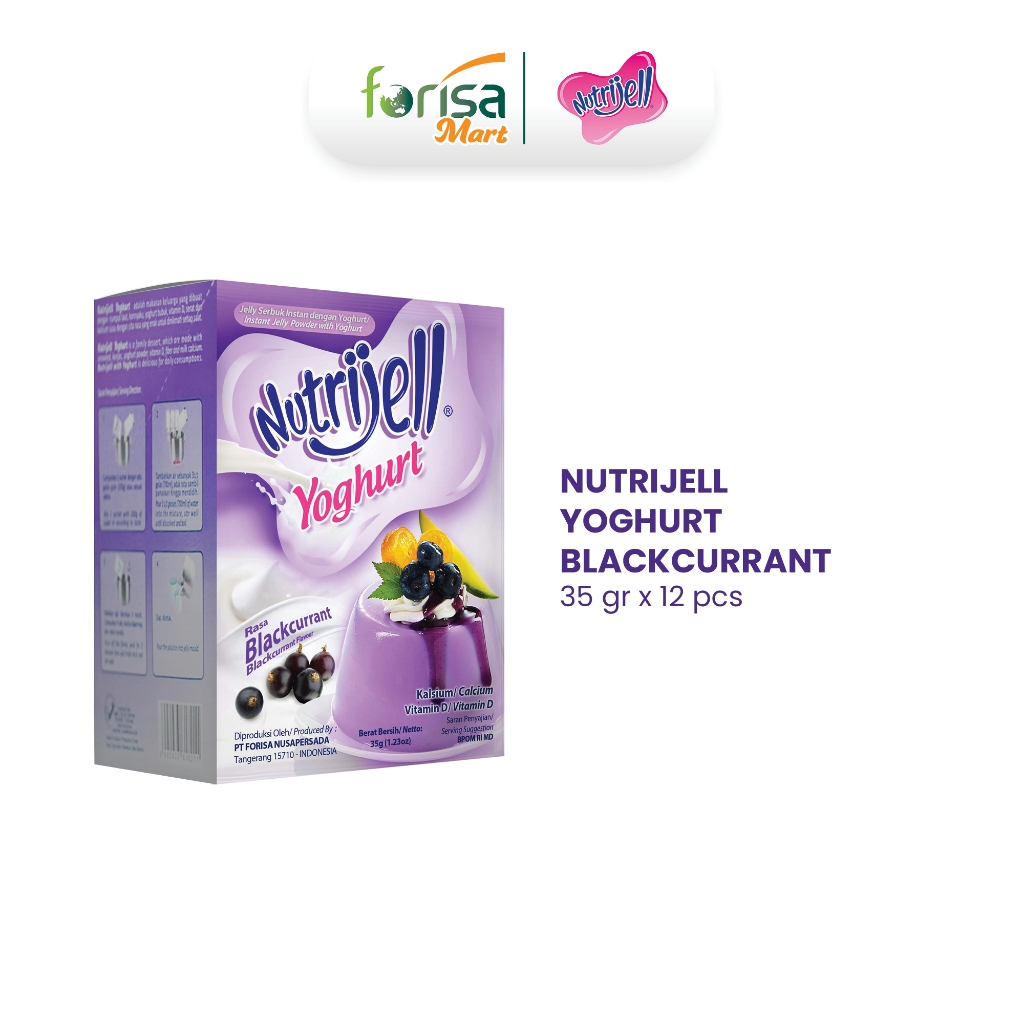 

Nutrijell Yoghurt Blackcurrant 35 gr 12 pcs