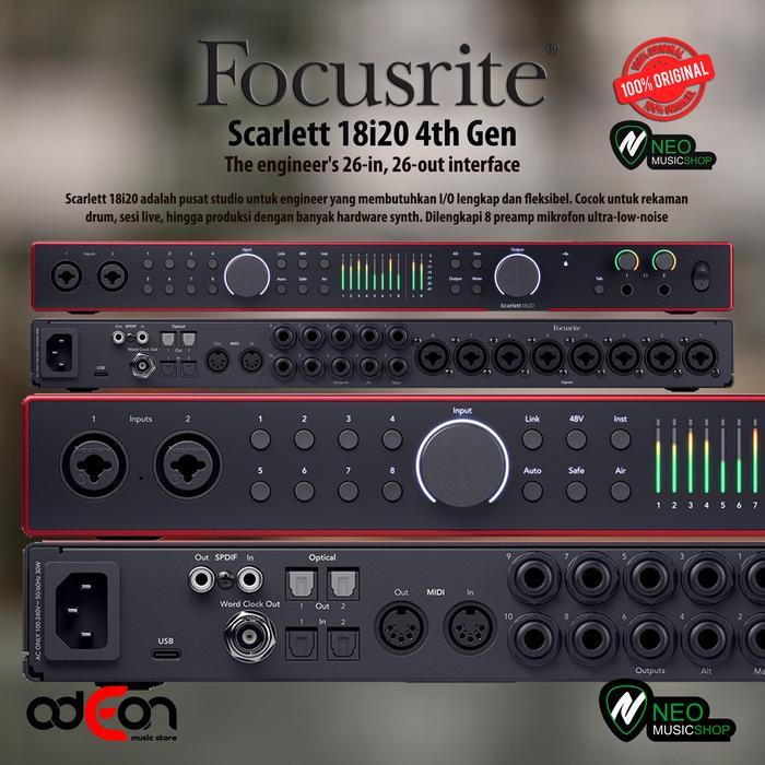 Focusrite Scarlett 18i20 Gen 4 USB Audio Interface