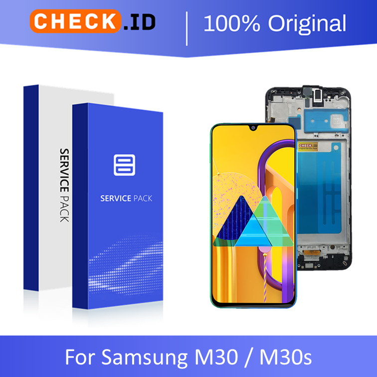 [ CHECK.ID ] AMOLED LCD + FRAME SAMSUNG M30 SM-M305 / M30S SM-M307 ORIGINAL