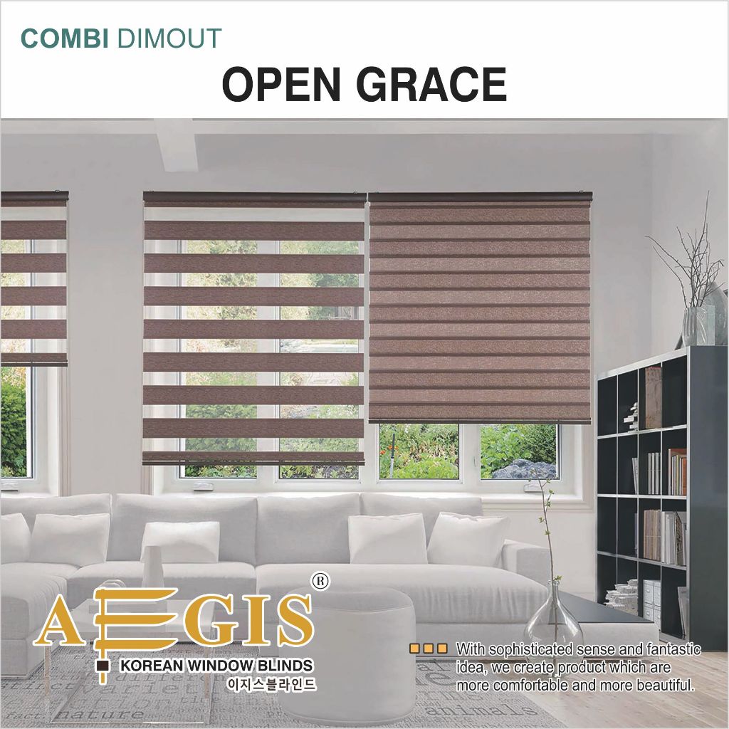 Erihome Aegis Combi Blind Dimout Open Grace | Roller Blind Premium Anti UV