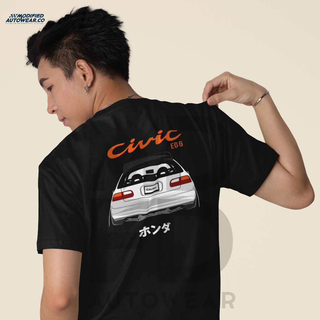 kaos civic estilo eg modified autowear kualitas premium kaos honda civic hatchback estilo back big