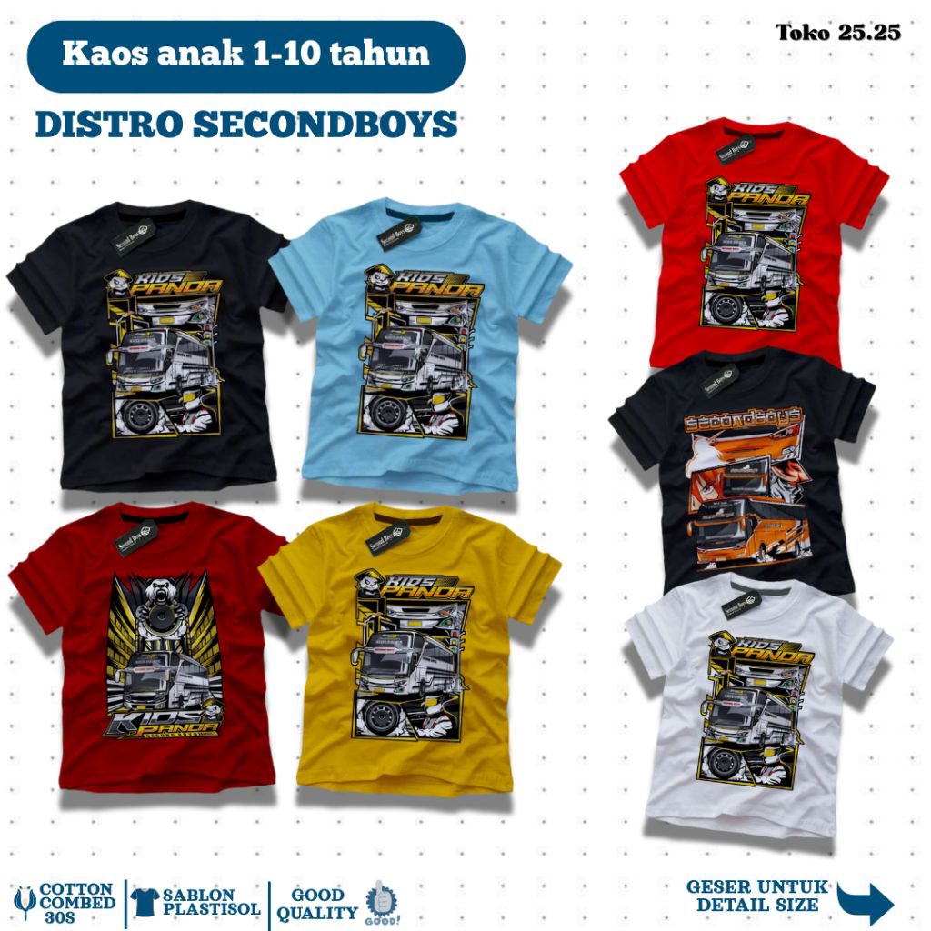 kaos distro anak kids panda bus