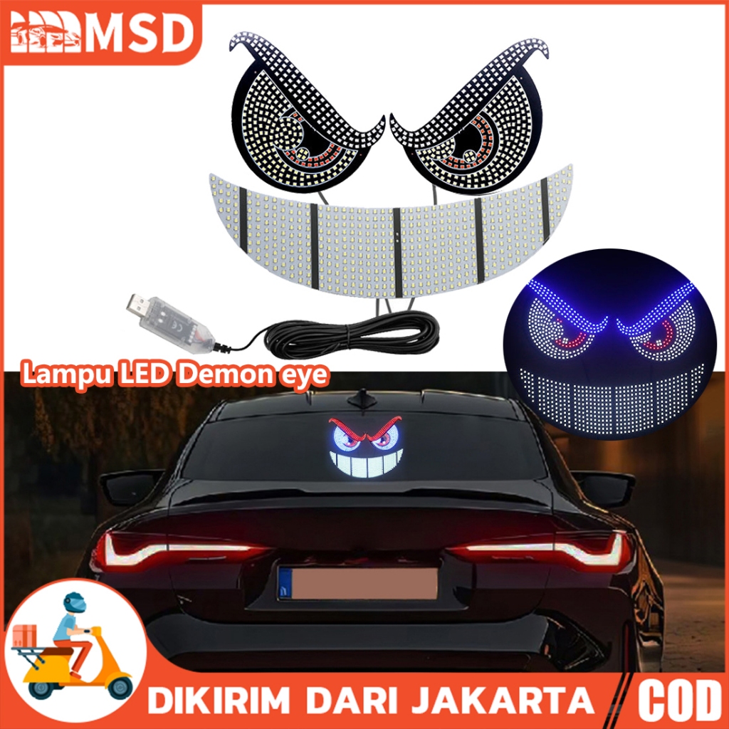Lampu LED Devil Eye 12 Volt Multi Mode Layar Tampilan LED Truk Depan Belakang Kaca Depan Mobil