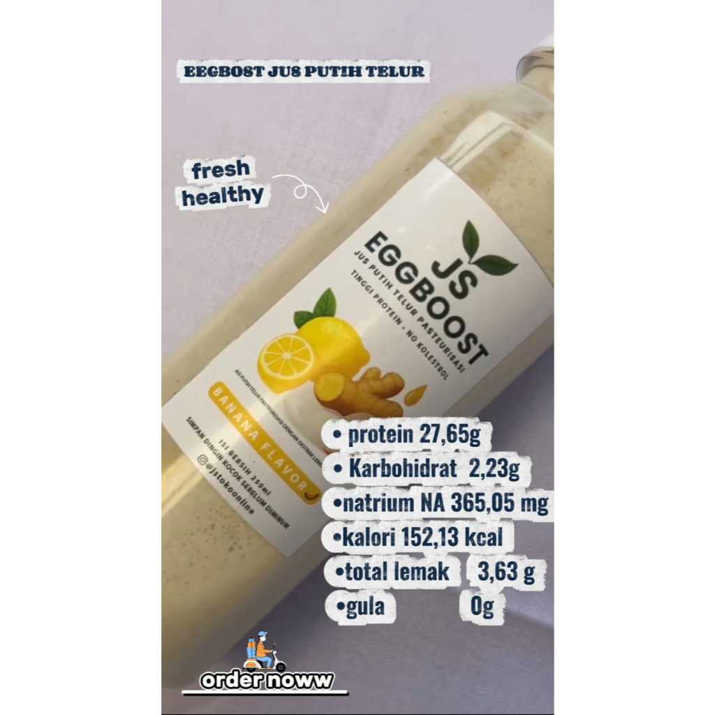 

EGGBOOST JUS PUTIH TELUR PASTEURISASI 250 ML BANANA FLAVOUR