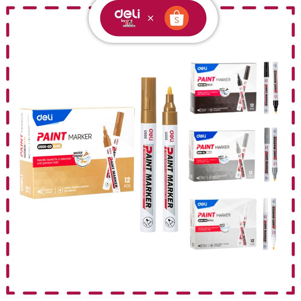 

Deli Paint Marker / Spidol Ban / Spidol Gambar Anti Air Multifungsi Tip 2mm EU500