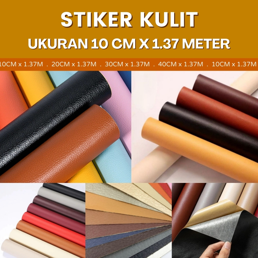 Sticker Cover Stiker Kulit Perbaikan Kursi Sofa Leather Repair Jok Motor Perekat Kuat Meteran