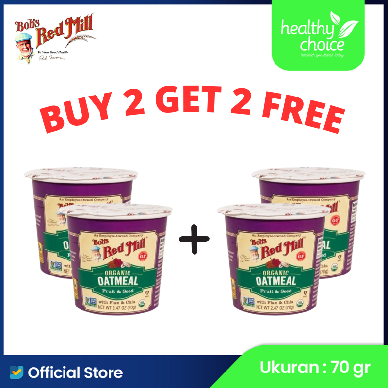 

BUY 2 GET 2 FREE Bob's Red Mill Gluten Free Organic Fruit And Seed Oatmeal Cup 12/2.47 Oz (Exp 19 Desember 2025)