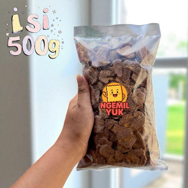 

500gram keripik pisang coklat kering kripik pisang cokelat khas lampung cemilan viral
