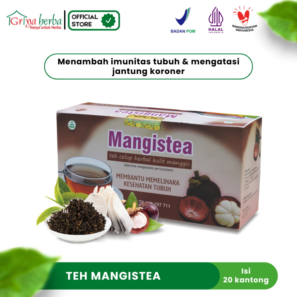

Teh Herbal Kulit Manggis Tazakka isi 20 kantong teh untuk membantu menjaga kesehatan jantung halal