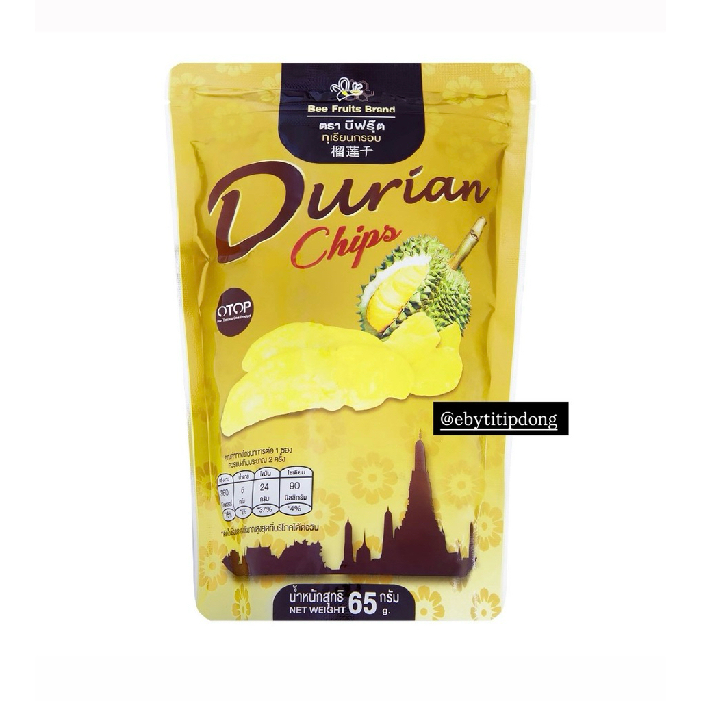 

(Halal) Durian Chips 65g | Otop Bee Fruit | Snack Bkk | Dried Fruit | Dried Durian | Dried Durian Thailand | Ebytitipdong