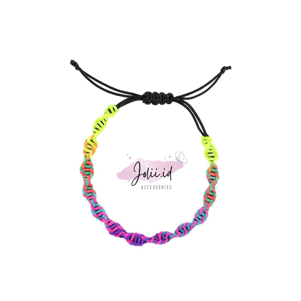 Gelang Anyaman Tali Giok Warna-Warni