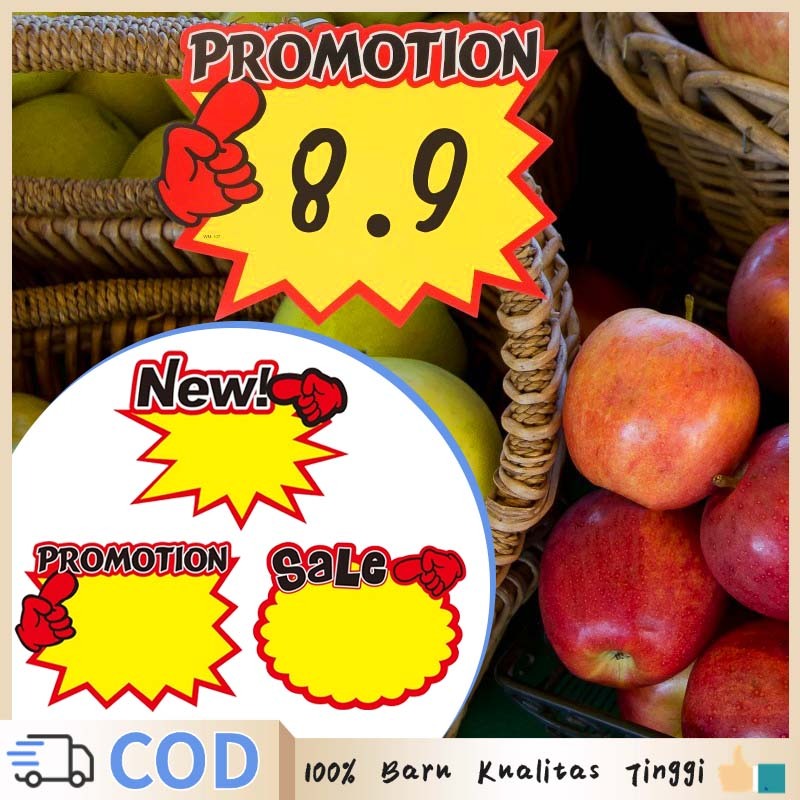 

50pcs Tag Harga Promo Pop Card Label Sale Kartu Promosi Barang Price Tags Retail