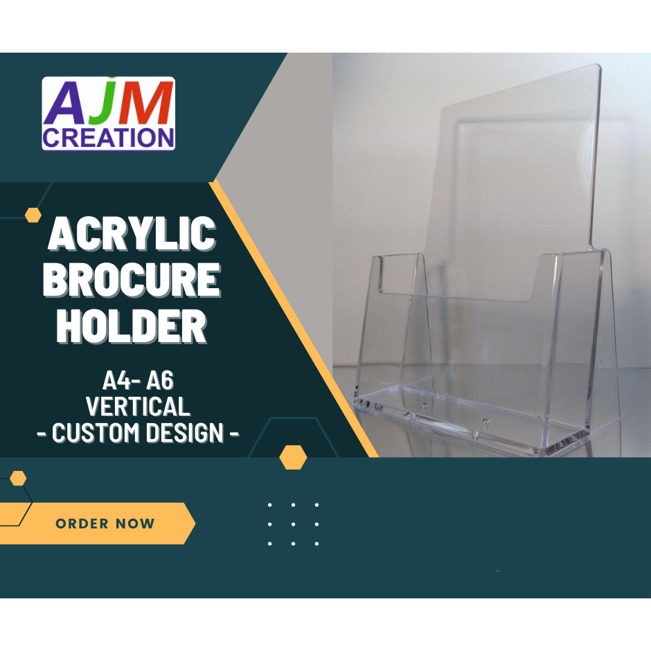 

Acrylic Brochure Flyer Holder Akrilik Rak Tempat Brosur dan Flyer A4 A5 A6 TERBAIK, MURAH & BEST QUALITY - A6