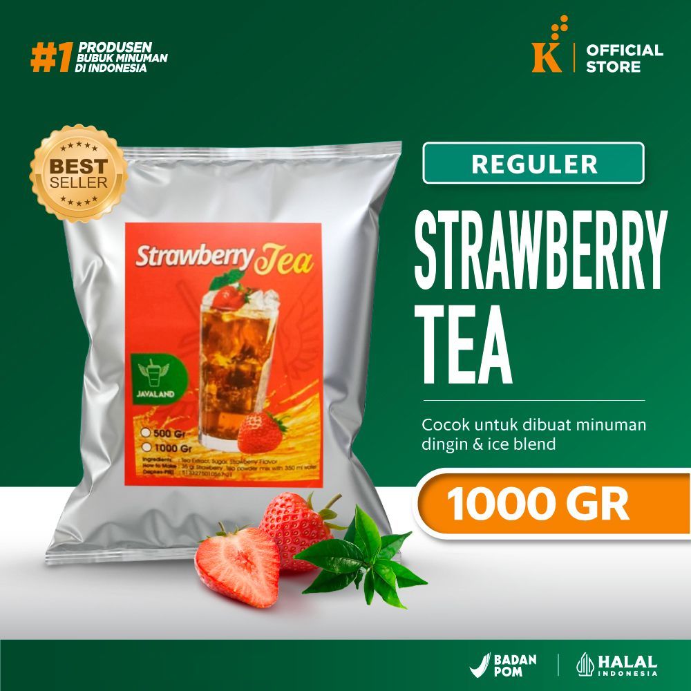 

Bubuk Minuman Bubble Powder Drink Strawberry Tea ORIGINAL Javaland 1kg