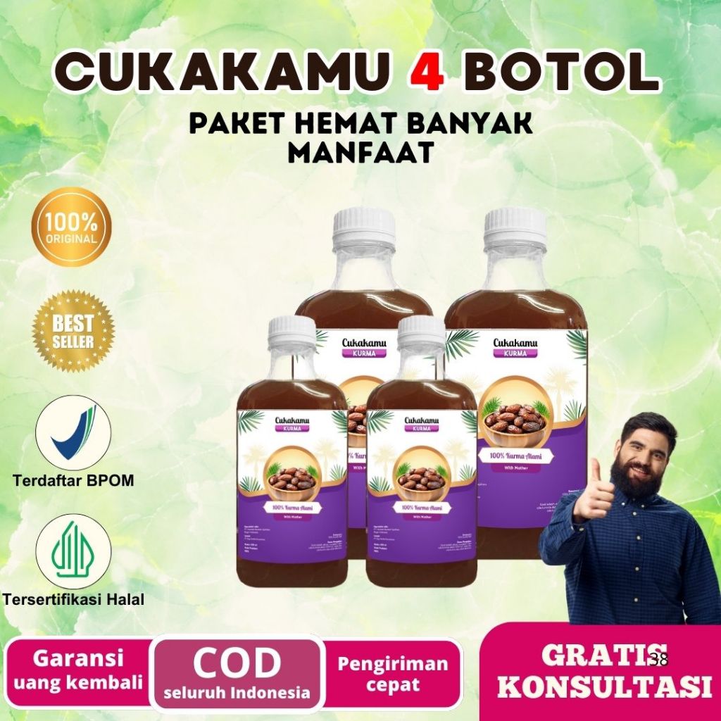 

CUKAKAMU CUKA KURMA 4 BOTOL | Mencerahkan Wajah Membersihkan Flek Hitam & Kerutan Hilang