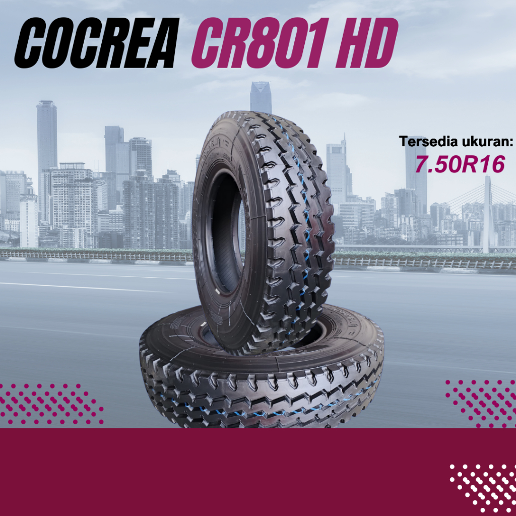 Berlian Ban COCREA Ban Truk 7.50R16 CR801 HD 16PR ban truk