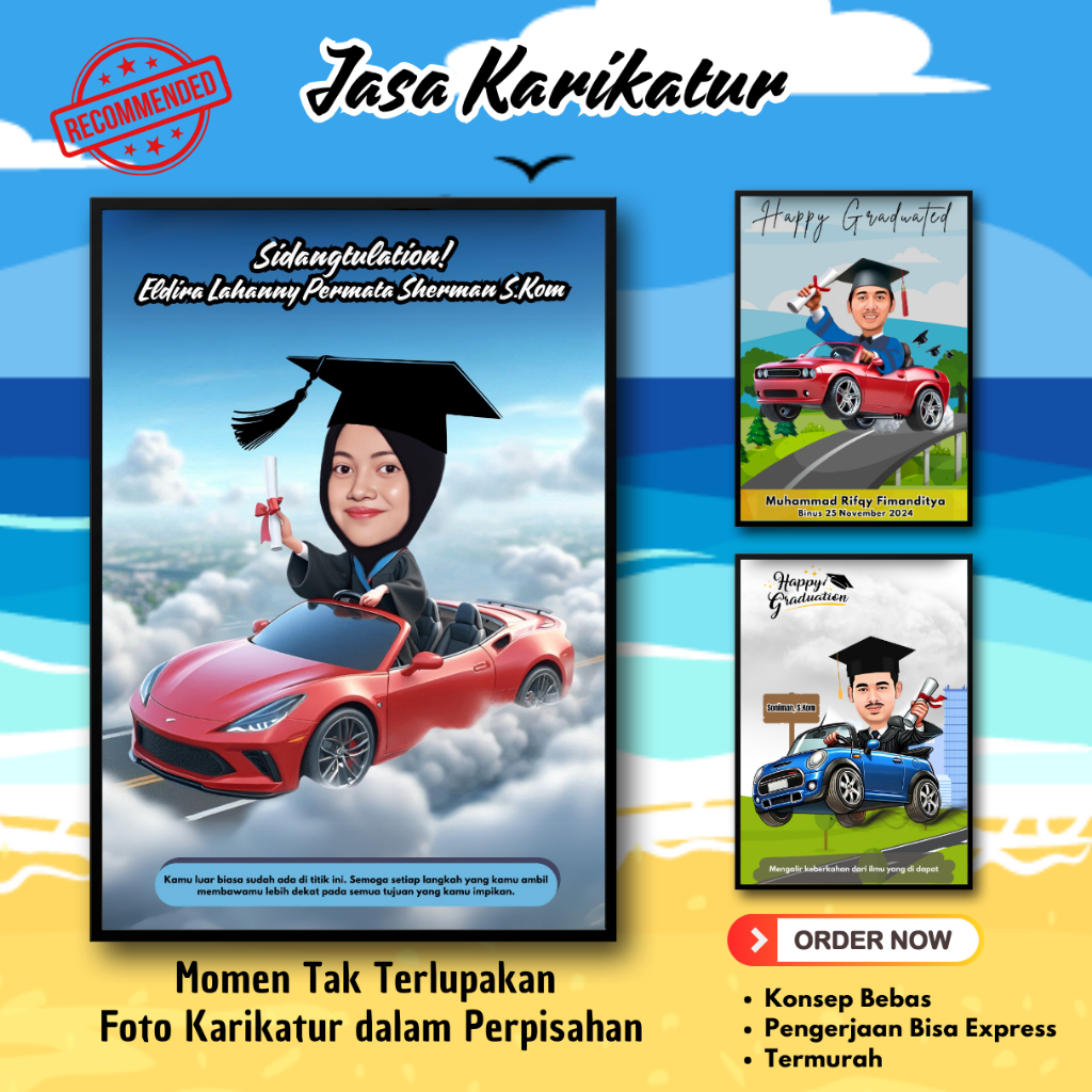 Edit Foto Wajah Menjadi Karikatur | Karikatur Custom 3 Dimensi  | Gift Wisuda | Foto Karikatur Untuk