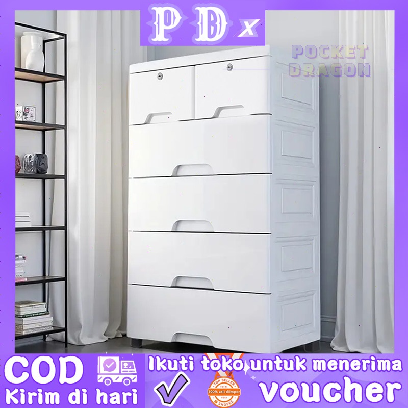 Pocket Dragon  Lemari Pakaian/Lemari plastik/Laci Plastik/Kabinet Drawer Storage Cabinet Ukuran Jumb