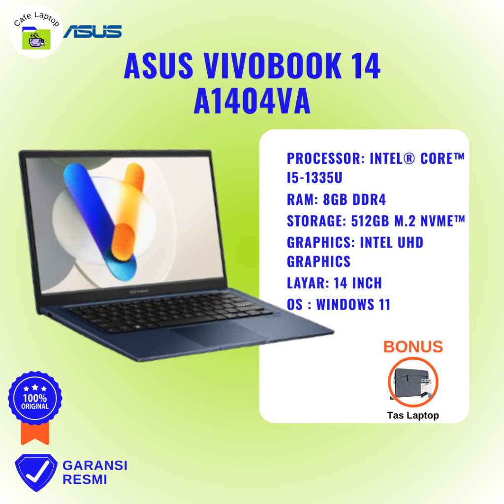 ASUS Vivobook 14 A1404VA i5-1335U 8GB 512GB iRis Xe 14" FHD OHS W11