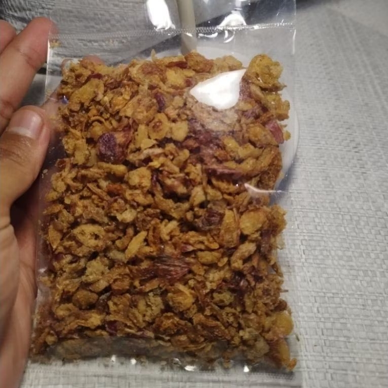 

Bawang merah goreng Krispi Asli bawang Kemasan Plastik tebal Nyaman .