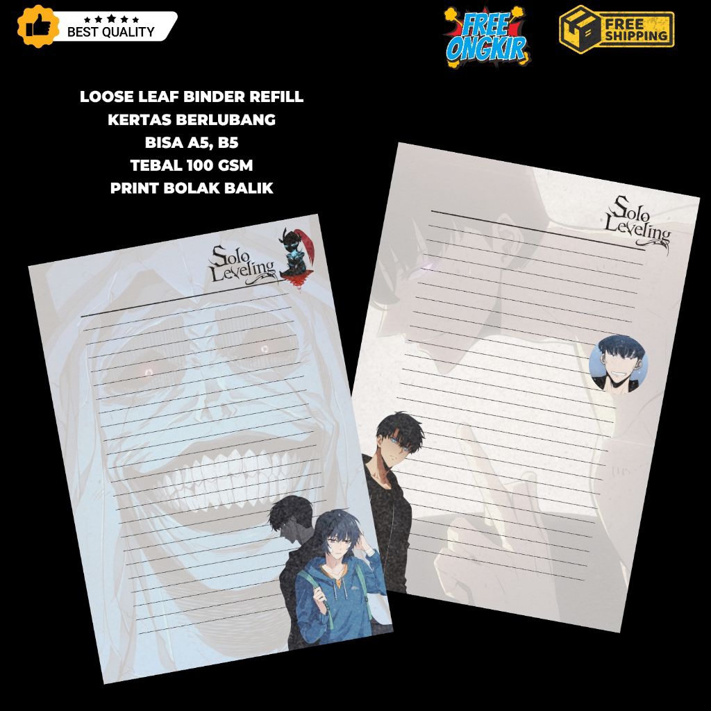 

Loose Leaf B5 Solo Leveling | Binder Refill Motif Anime B5