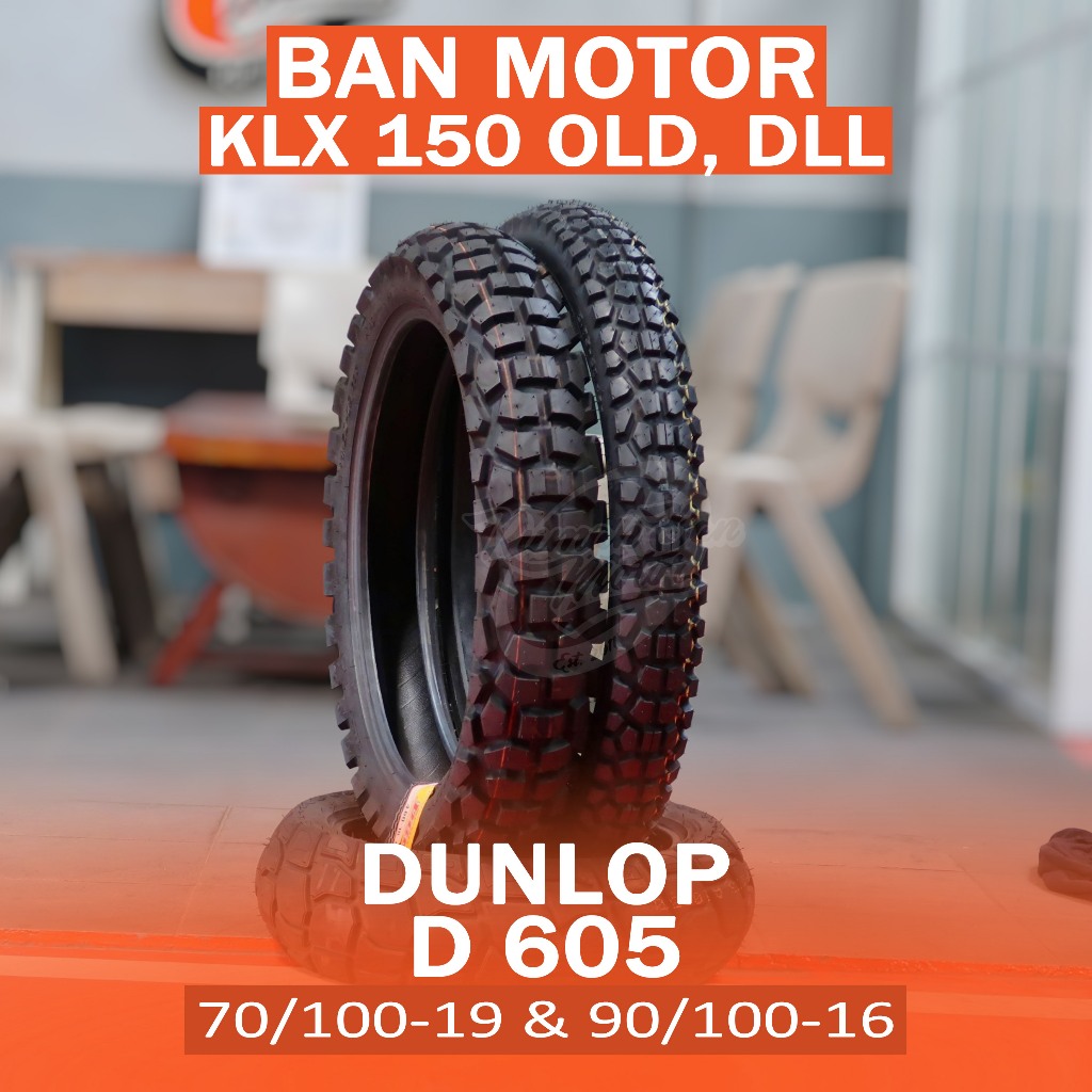 DUNLOP D 605 D605 70/100-19 90/100-16 Ban Motor Trail Cross Adventure KLX 150 Old