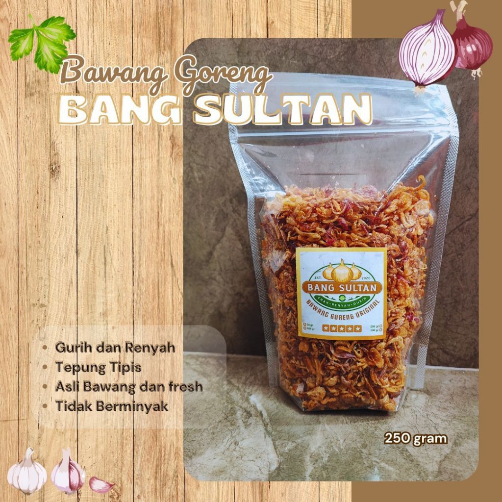 

250gram BAWANG MERAH GORENG RENYAH TANPA MINYAK DAN TEPUNG