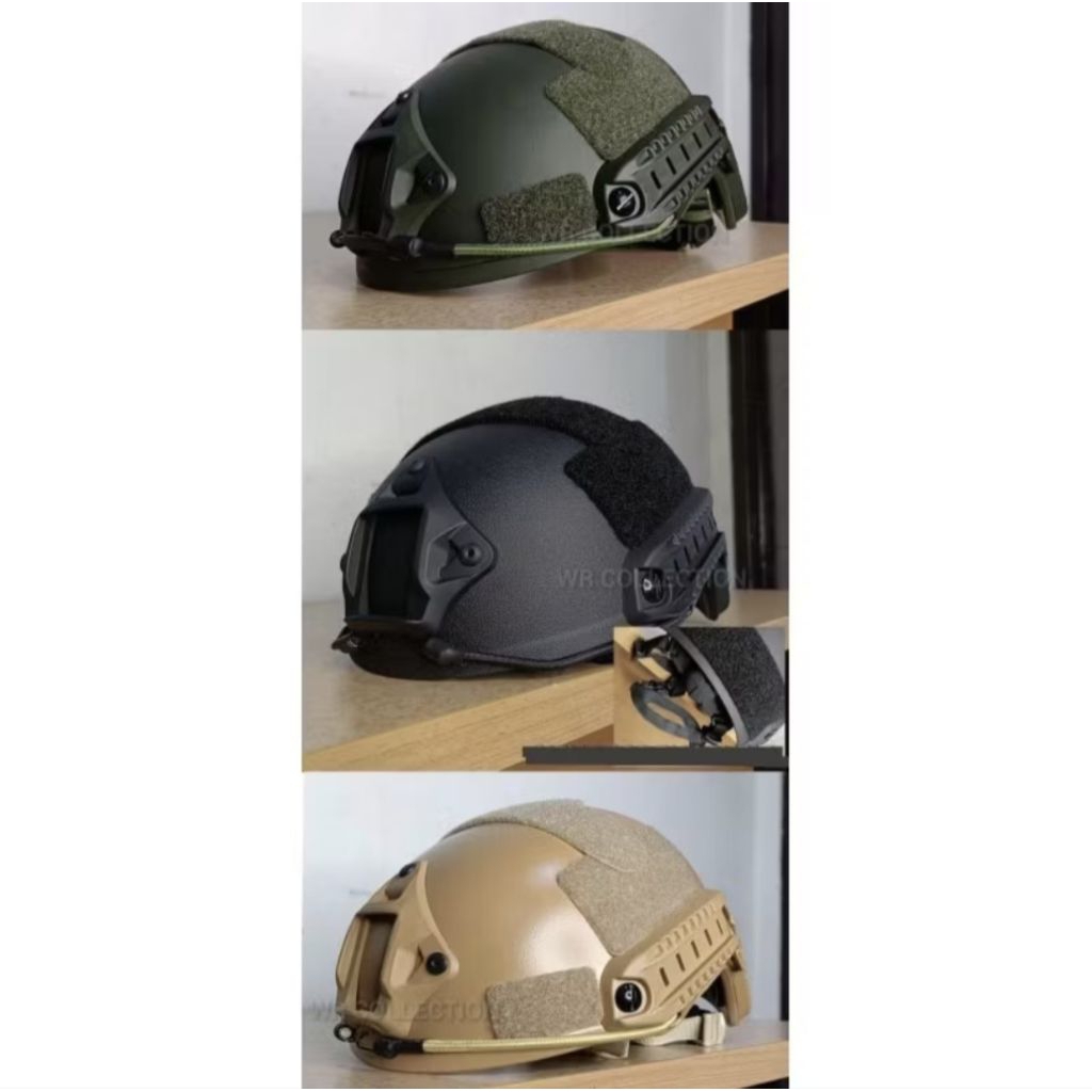 Helm tactical mich 2001 helm - helm taktis tempur tni brimov helm catok setengah kuping hijau hitam 