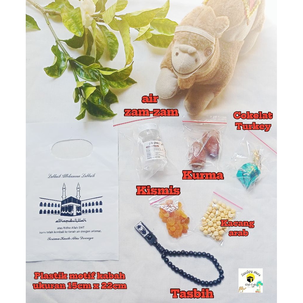 

Paket oleh-oleh haji dan umroh/Paket tasbih/paket plastik motif kabah