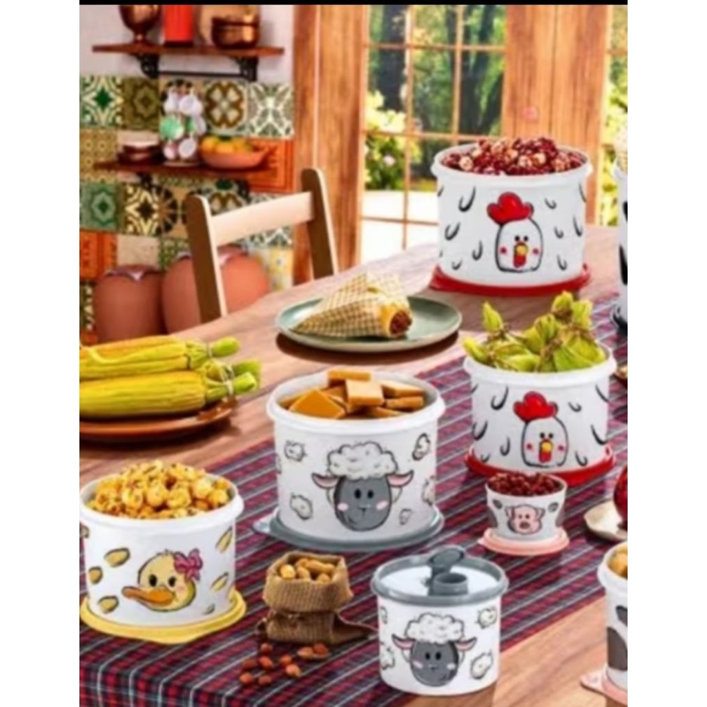 Canister importl motif animall toples cutel tupperware importedl New