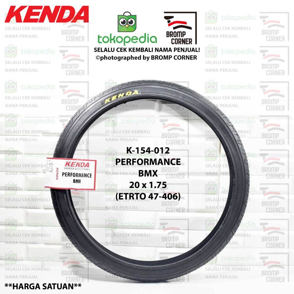 BAN LUAR SEPEDA - KENDA DN 20 X 1.75 -ETRTO 47-406 - 20Inch Murni - K-154
