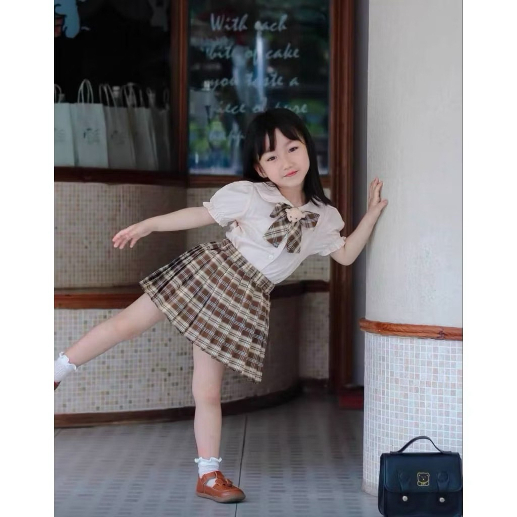 Rok Tartan Anak Perempuan 2-6tahun Rok Tenis Sekolah Korea Style Import Kotak-kotak