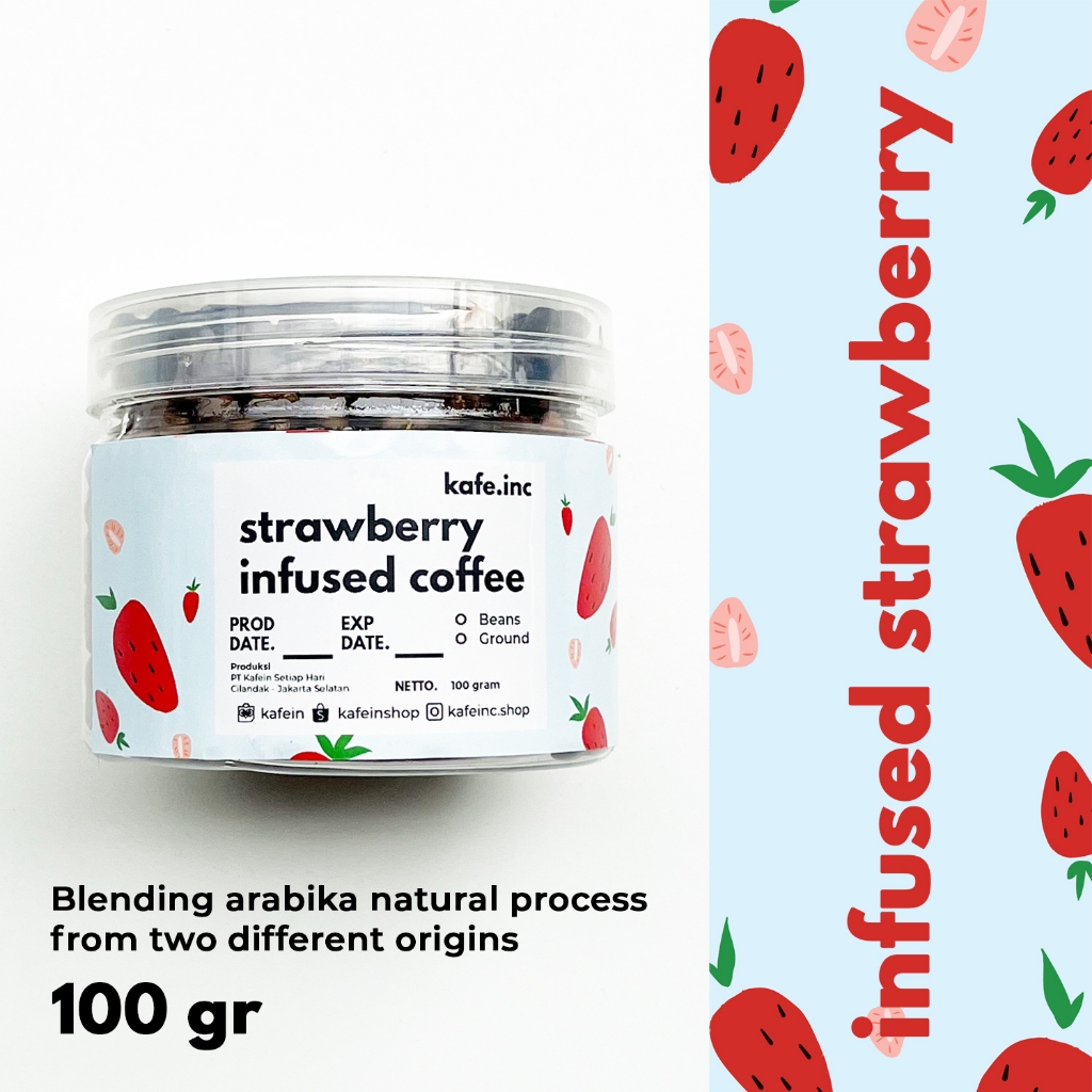 

Strawberry Infused Coffee Kafein 100 gram