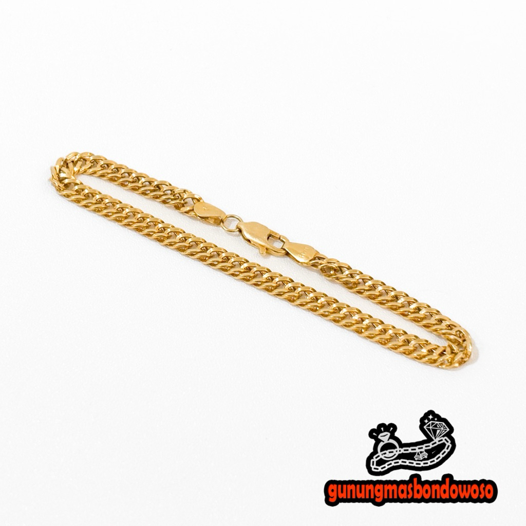 Gelang rantai holo emas asli kadar 300% 6k