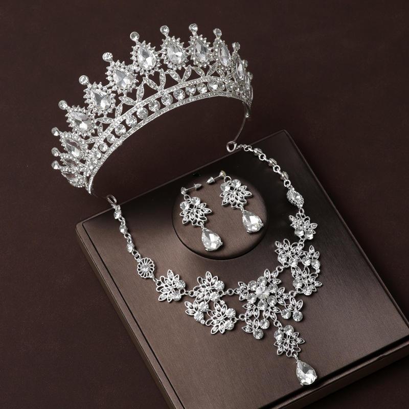 Set Rapunzel Mahkota Kalung - Mahkota Anting Kalung - Aksesoris Pengantin