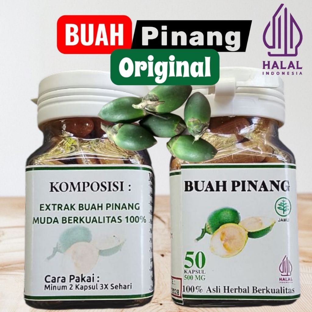 

Buah pinang Kemasan botol isi 50.pcs.