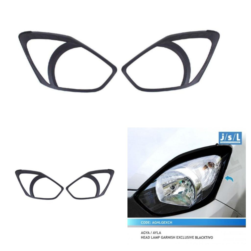 GARNIS LAMPU COVER LAMPU DEPAN HITAM DOP AGYA AYLA LAMA 2014-2017 JSL
