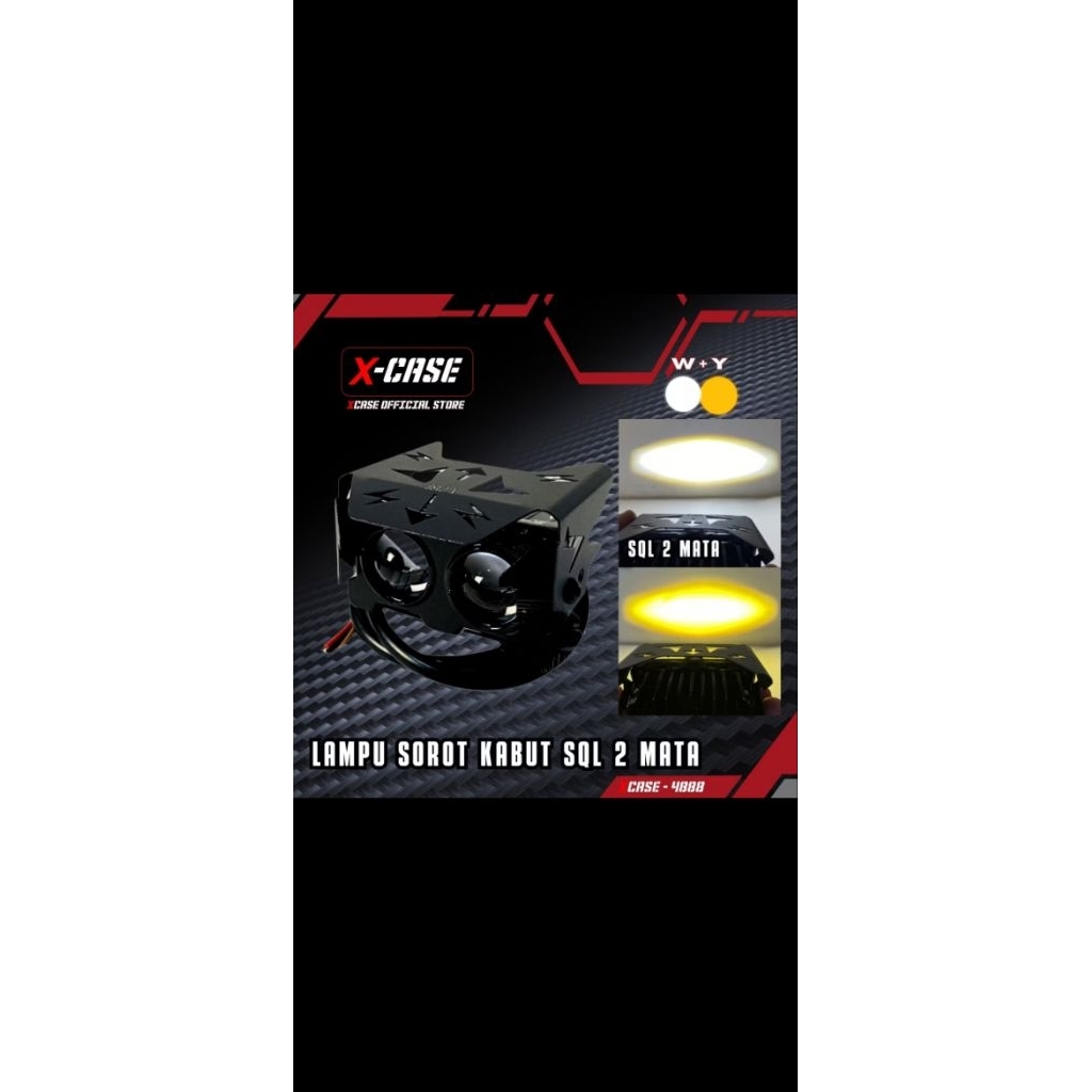 Lampu Sorot Kabut Motor X-CASE SQL 2 Mata Limited Edition
