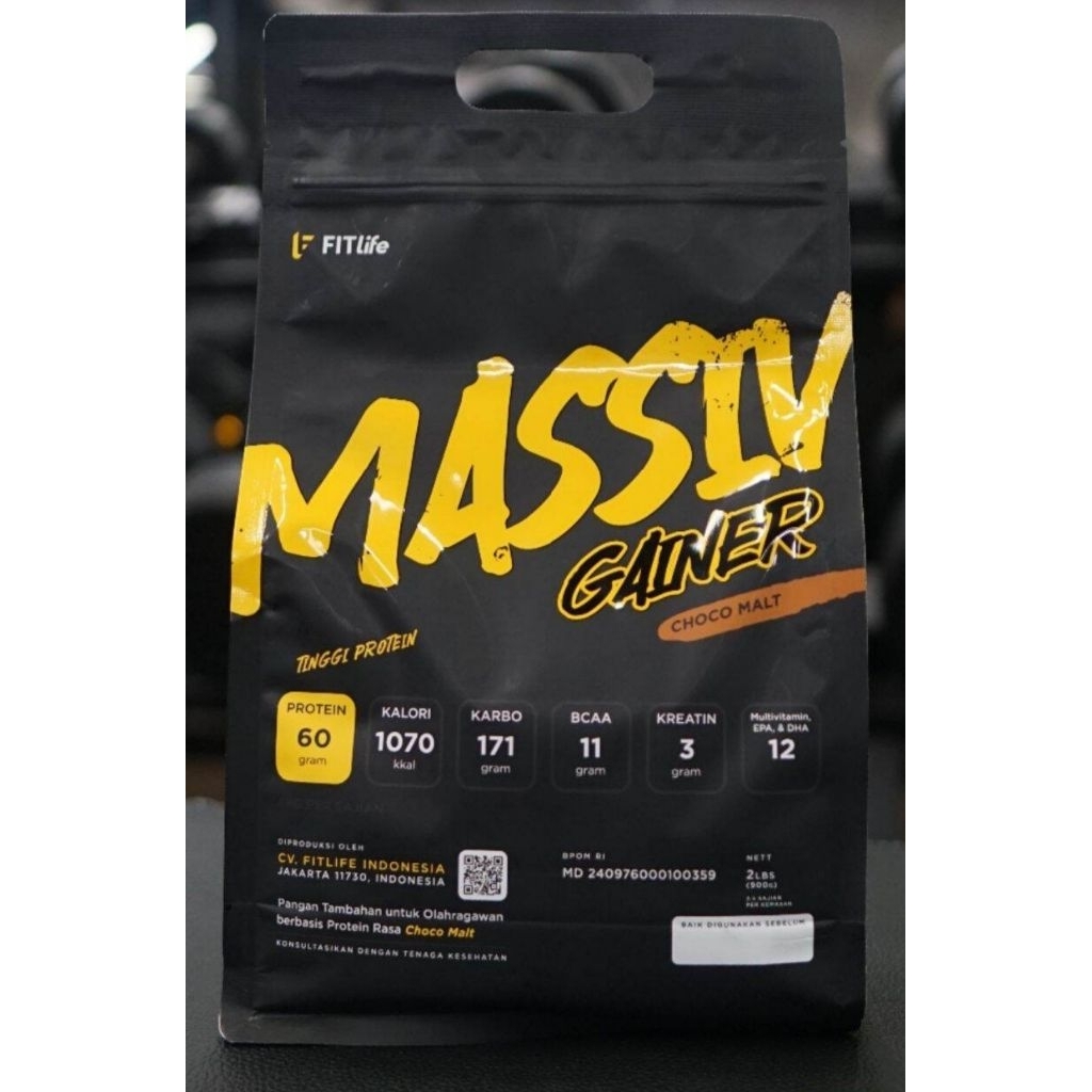 FITLIFE MASSIV Gainer 2lbs 900 Gram Mass Gainer MPRO Gainer