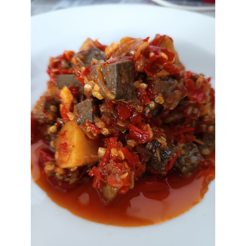 

Sambel Goreng Ati Sapi pedes manis 150g enak murah