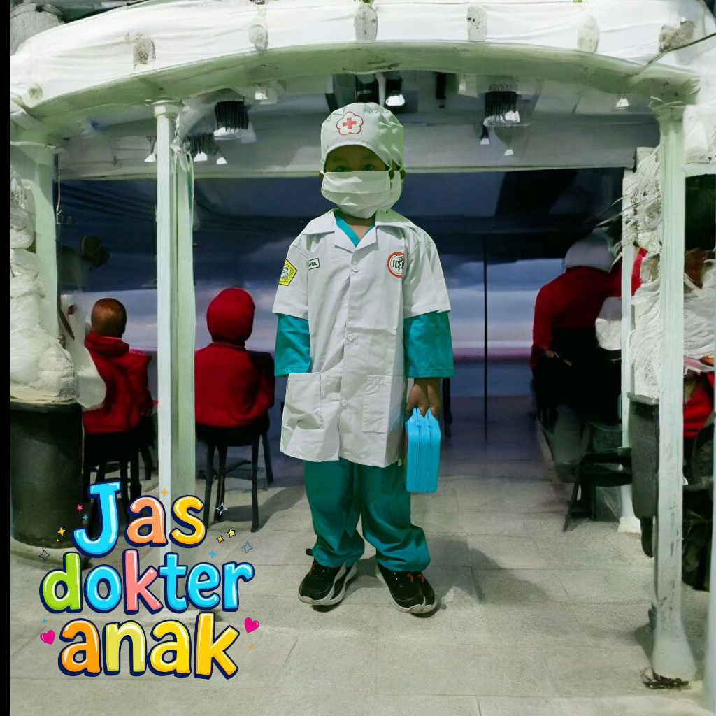 BAJU PROFESI JAS DOKTER ANAK, BAJU KARNAFAL JAS DOKTER ANAK, KOSTUM JAS DOKTER ANAK,