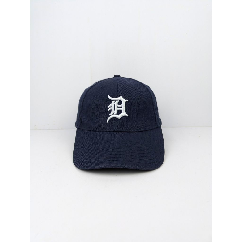 Topi MLB New Era Detroit Tigers Navy White Baseball Bisbol Logo D 6 Panel Cap