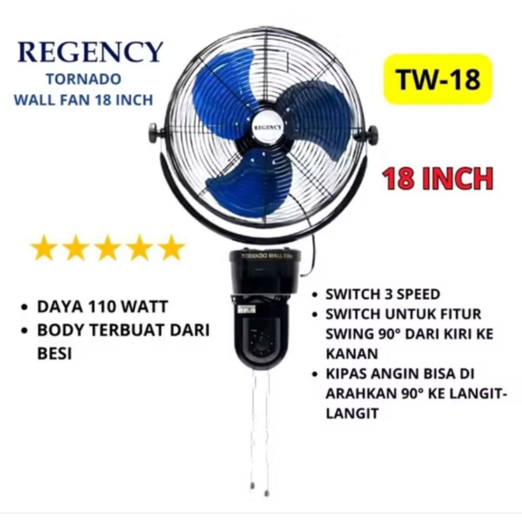 Regency Kipas Angin Regency TW18 Tornado Wall Fan 18 inch