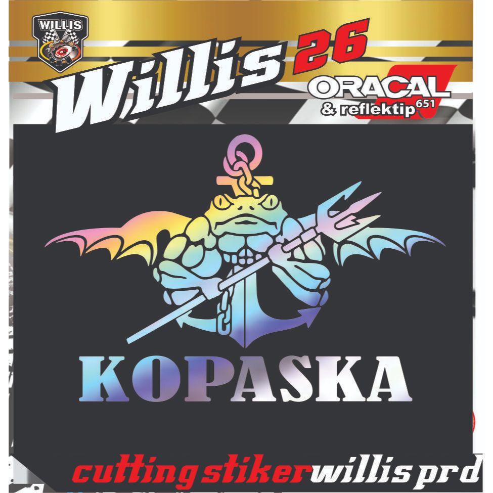 CUTTING STICKER PASUKAN KATAK KOPASKA HIJAU HOLOGRAM