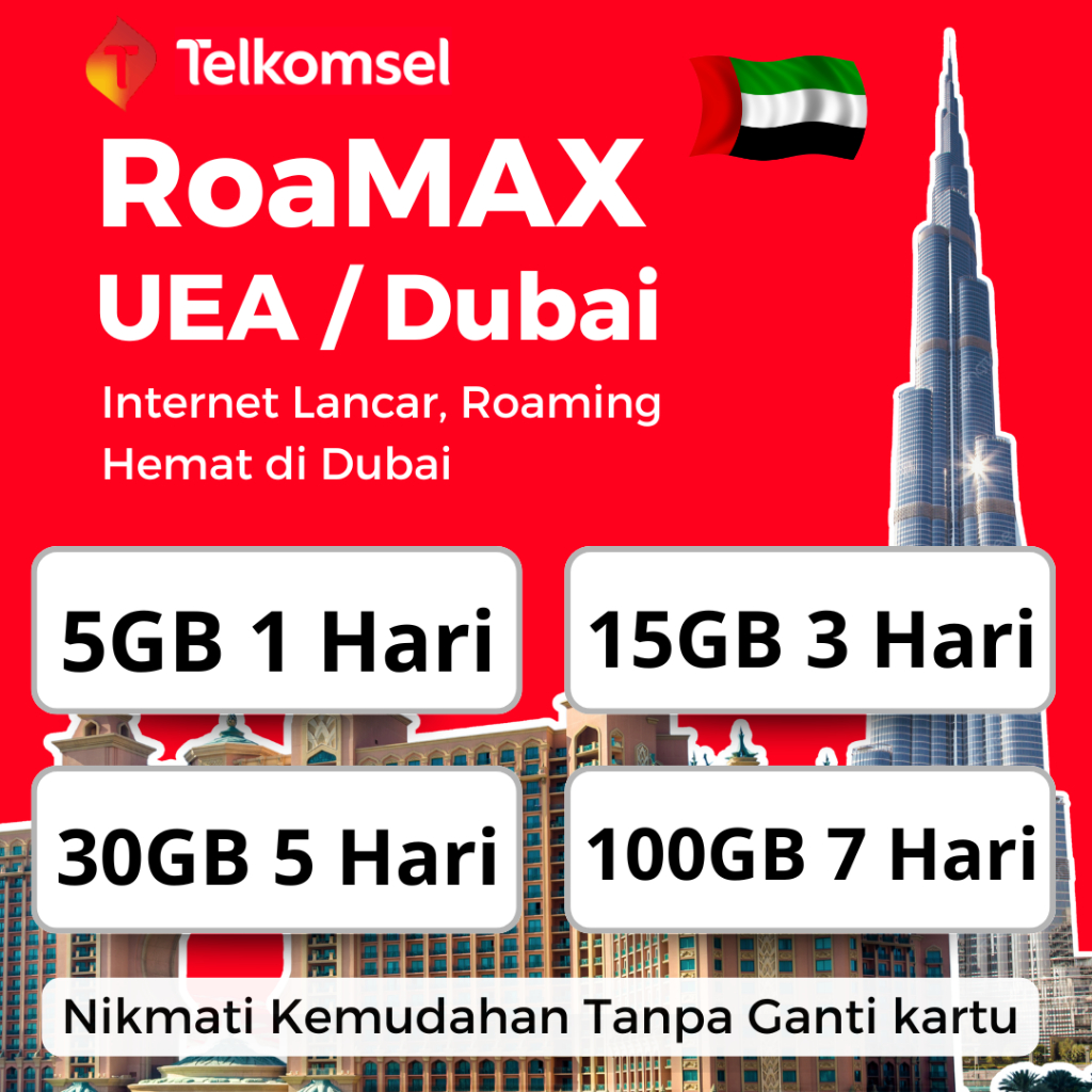 Paket Internet Roaming Telkomsel RoaMAX Dubai – Murah & Praktis